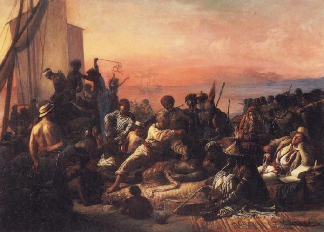 Francois Auguste Biard The Slave Trade oil painting picture